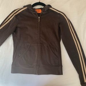 Brown Juicy Couture tracksuit zip up with stripes
